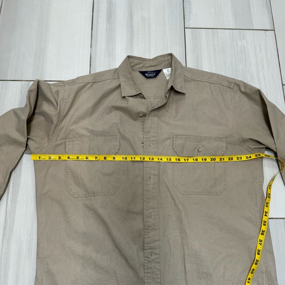 Woolrich Shirt Long Sleeve Button Down Brown Tan Sand Mens Size XL USA Vintage - Picture 5 of 7